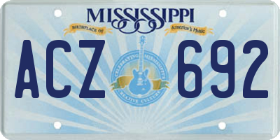 MS license plate ACZ692