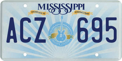 MS license plate ACZ695