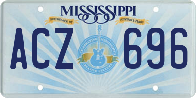 MS license plate ACZ696
