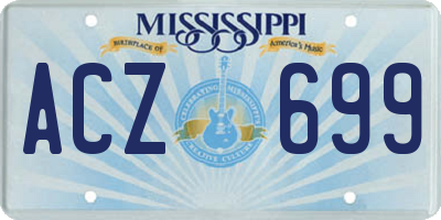 MS license plate ACZ699