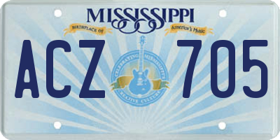MS license plate ACZ705
