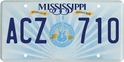 MS license plate ACZ710