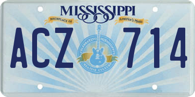MS license plate ACZ714