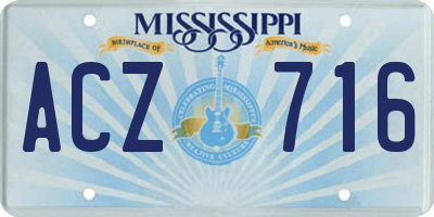 MS license plate ACZ716