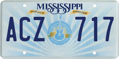 MS license plate ACZ717
