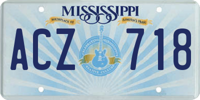 MS license plate ACZ718