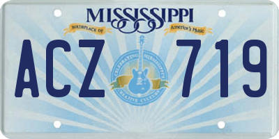 MS license plate ACZ719