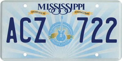 MS license plate ACZ722