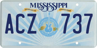 MS license plate ACZ737