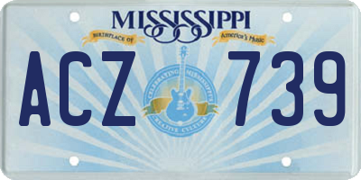 MS license plate ACZ739
