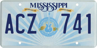 MS license plate ACZ741