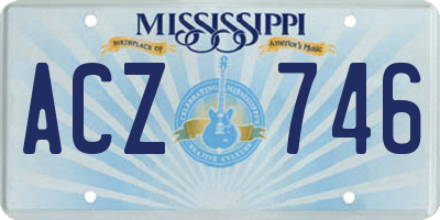 MS license plate ACZ746