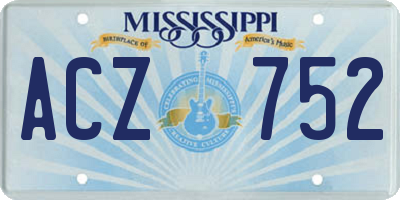 MS license plate ACZ752