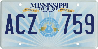 MS license plate ACZ759