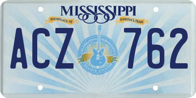 MS license plate ACZ762
