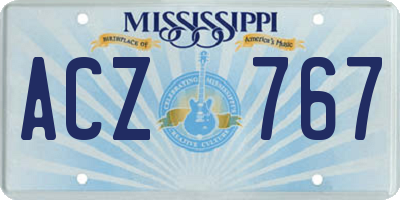 MS license plate ACZ767