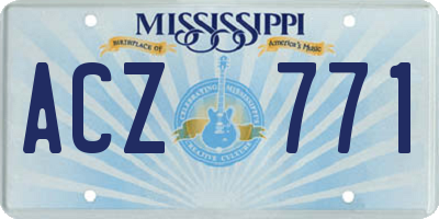 MS license plate ACZ771
