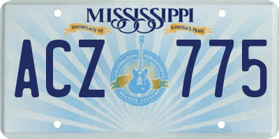 MS license plate ACZ775