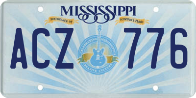 MS license plate ACZ776