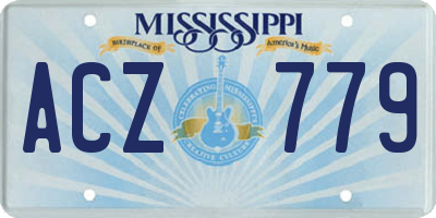 MS license plate ACZ779