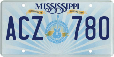 MS license plate ACZ780