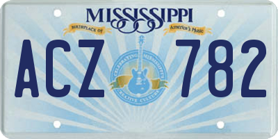 MS license plate ACZ782