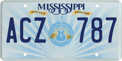 MS license plate ACZ787