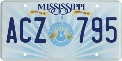 MS license plate ACZ795