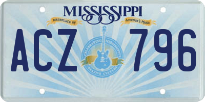 MS license plate ACZ796