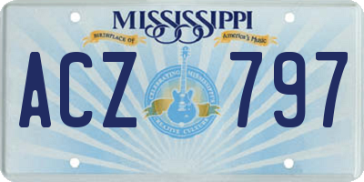 MS license plate ACZ797