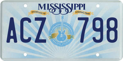 MS license plate ACZ798