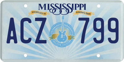MS license plate ACZ799