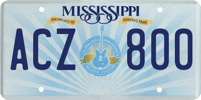 MS license plate ACZ800