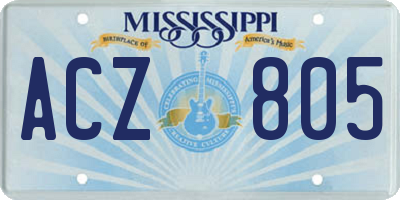 MS license plate ACZ805