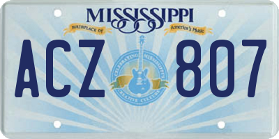 MS license plate ACZ807