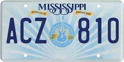 MS license plate ACZ810