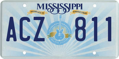 MS license plate ACZ811