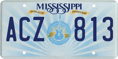 MS license plate ACZ813