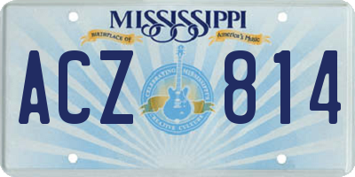 MS license plate ACZ814