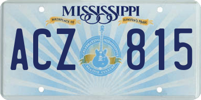MS license plate ACZ815