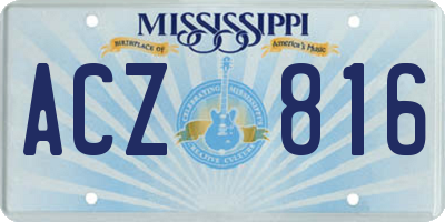 MS license plate ACZ816