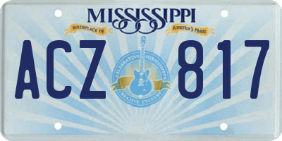 MS license plate ACZ817