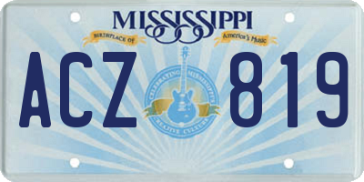MS license plate ACZ819