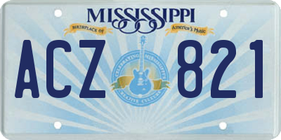 MS license plate ACZ821