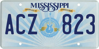 MS license plate ACZ823