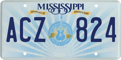 MS license plate ACZ824