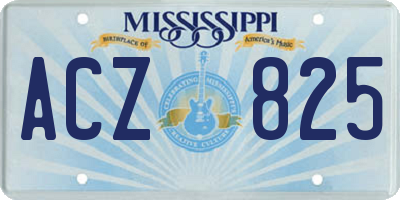 MS license plate ACZ825