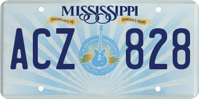 MS license plate ACZ828