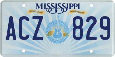 MS license plate ACZ829