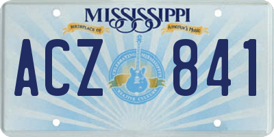 MS license plate ACZ841